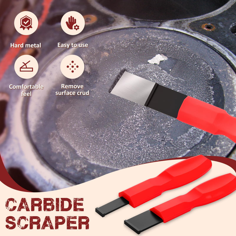 Carbide Scraper, Enduring Carbide Gasket Scraper for Metal and Automotive, 1-1/4 Inch and 5/8 Inch Carbide Scraper Set for Gasket Rust Carbon