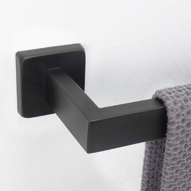 NearMoon Towel Bar, Bath Accessories Premium Thicken Stainless Steel Square Shower Towel Rack for Bathroom, Towel Holder Wall Mounted (1 Pack, Matte Black, 33 Inch) 1 Pack