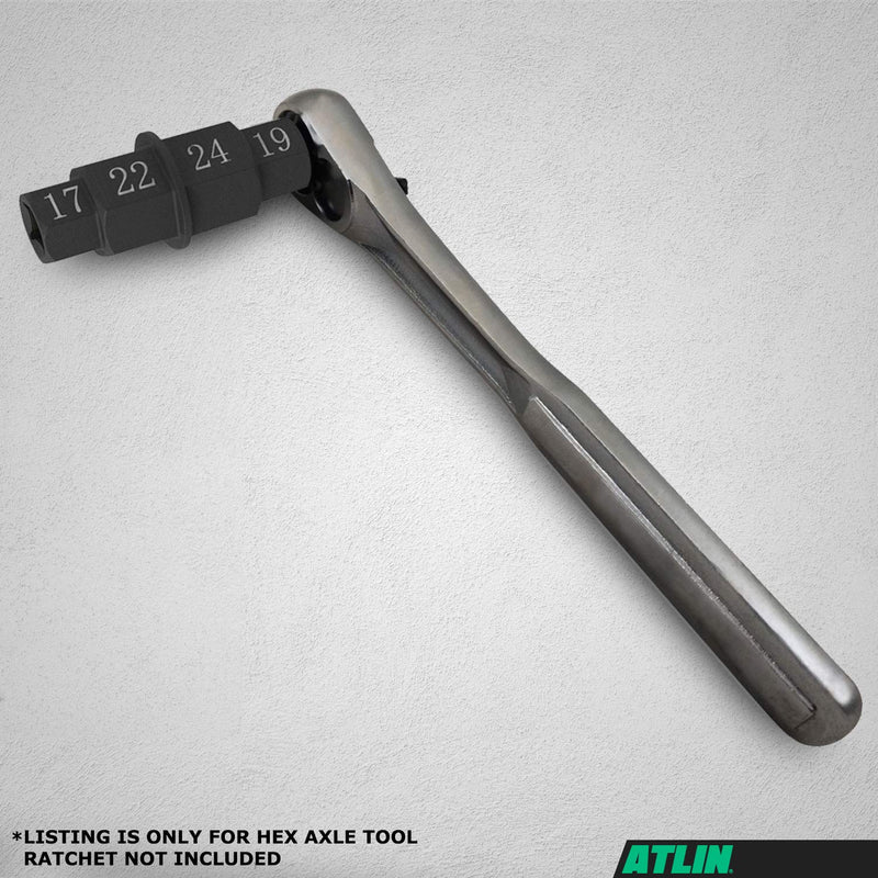 ATLIN Hex Axle Tool for Motorcycle Front Axle Wheel, 17mm, 19mm, 22mm, 24mm