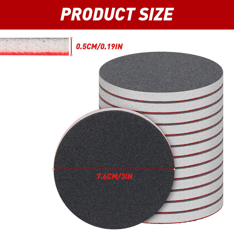 Pack of 48 Sandpaper 75 mm Sanding Pads Velcro 80-3000 Grit Wet Dry Sandpaper, Sanding Sponge Coarse to Fine, Professional Sanding Pads for Metal, Wood, Paint, Car Body Repair Mixed 75mm