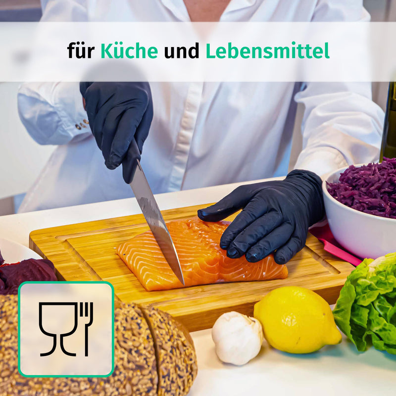 Nitrile Gloves, Box of 100 (Medium, Black) Disposable Gloves, Examination Gloves, Powder-Free, Latex, Non-Sterile, Latex-Free, Latex Free, Disposable Gloves, Black, Medium | Puderfreie Einmalhandschuhe für Tattoo, Werkstatt, Küche, Reinigung und Hausha...