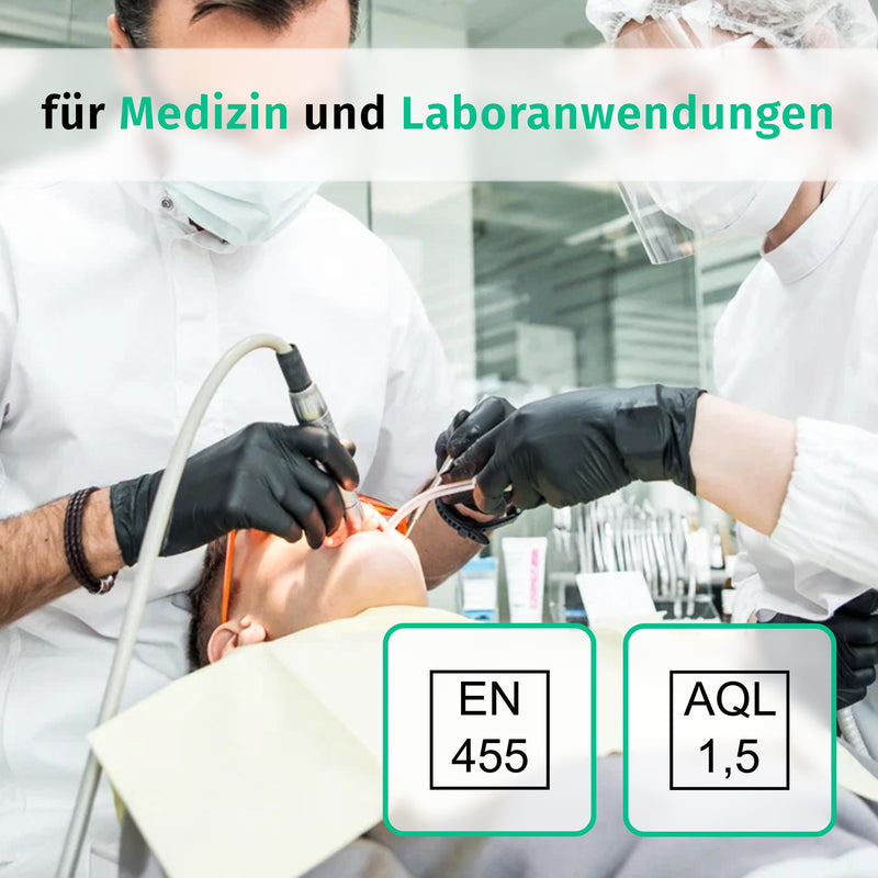 Nitrile Gloves, Box of 100 (Medium, Black) Disposable Gloves, Examination Gloves, Powder-Free, Latex, Non-Sterile, Latex-Free, Latex Free, Disposable Gloves, Black, Medium | Puderfreie Einmalhandschuhe für Tattoo, Werkstatt, Küche, Reinigung und Hausha...