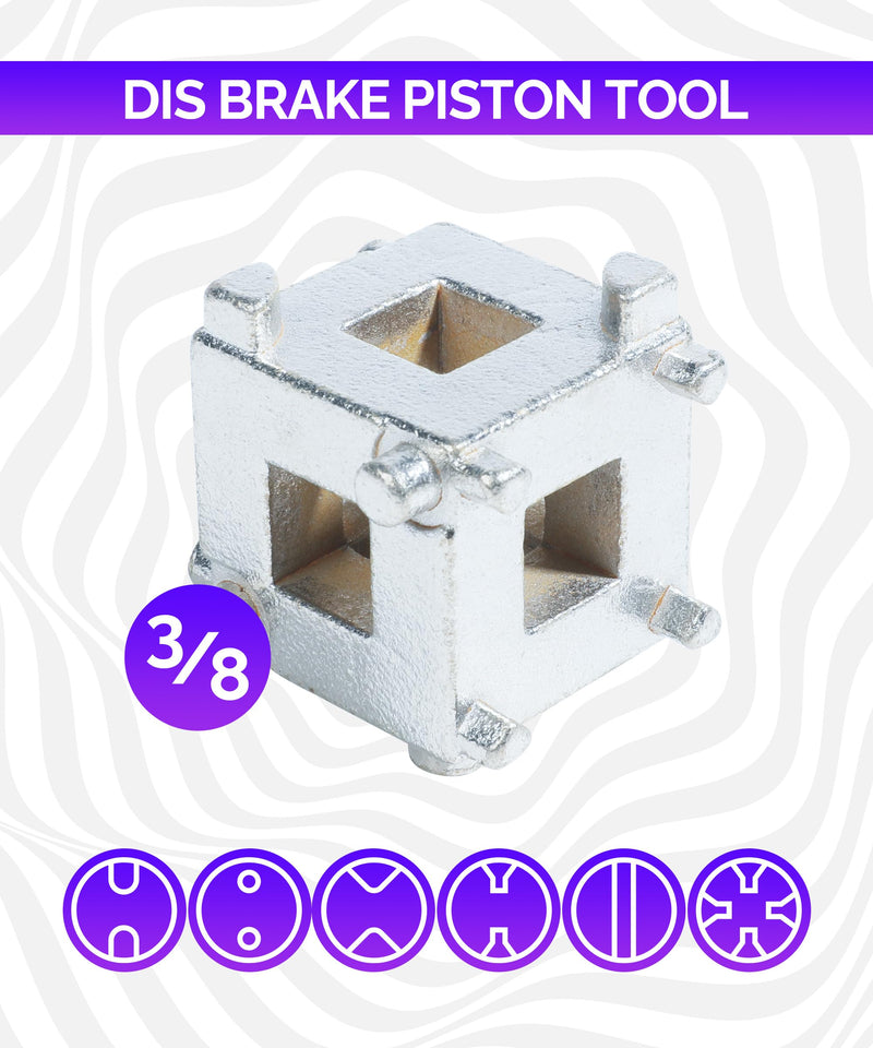 RACOONA Brake Caliper Compression Tool,Car Rear Disc Brake Piston Tool,Car Accessories Caliper Piston Compressor Tool,3/8" Disc Brake Piston Caliper Wind Back Cube Tool,Fits Rear Disc Brakes on Cars