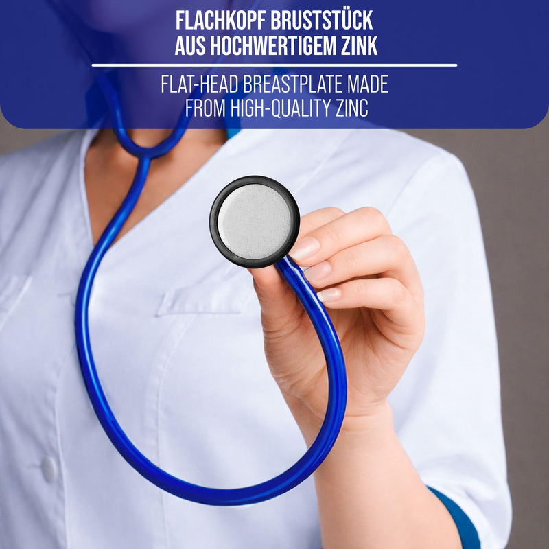 Pulox CSC-10 Kids Stethoscope with 5 Animal Pins - Single Head Doctor Stethoscope for Pediatrics in Royal Blue | Professional single-head doctor stethoscope for pediatrics, child-friendly design with interchangeable animal motifs