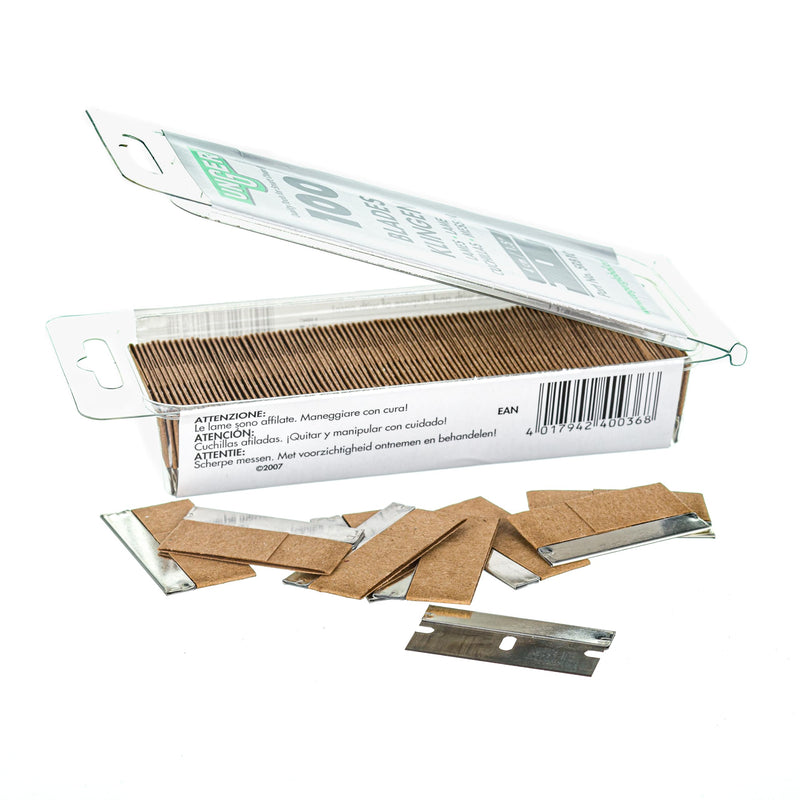 Unger Commercial Safety Scraper Replacement Blades #9 (SRB10) – Box of 100 4-Inch High-Performance Blades for Professional Safety Scrapers – Ideal for Removing Paint, Adhesives