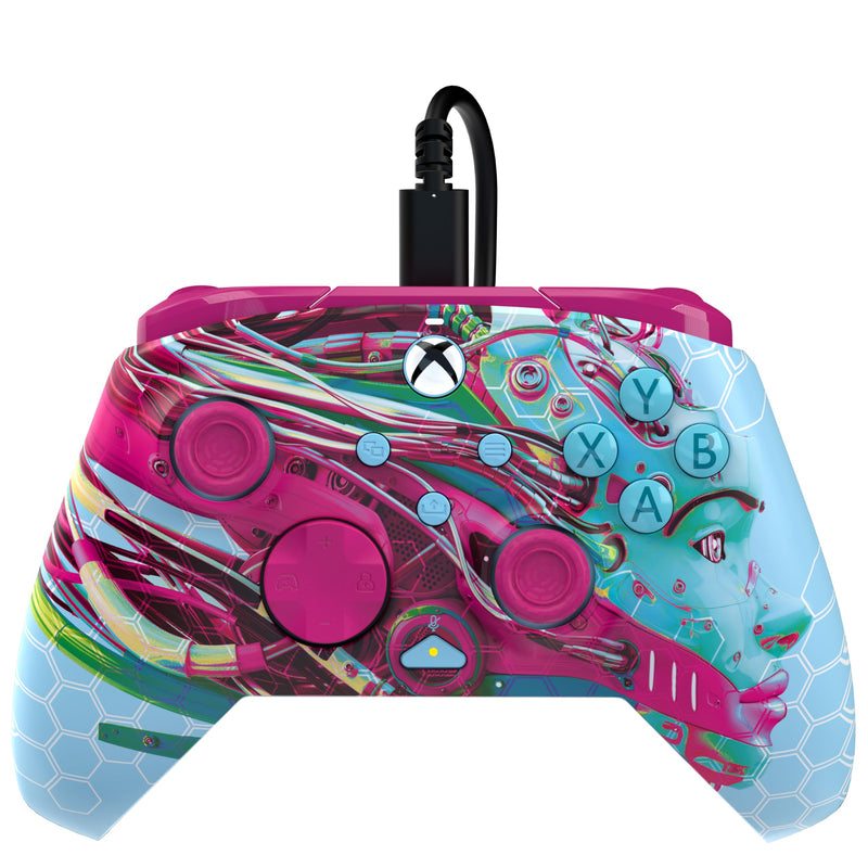 PDP Gaming REMATCH GLOW Enhanced Wired Controller Licensed for Xbox Series X|S/Xbox One/PC/Windows, Mappable Back Buttons, Advanced Customizable App - Android Dreams (Glow in the Dark) Android Dreams (Glow in the Dark)