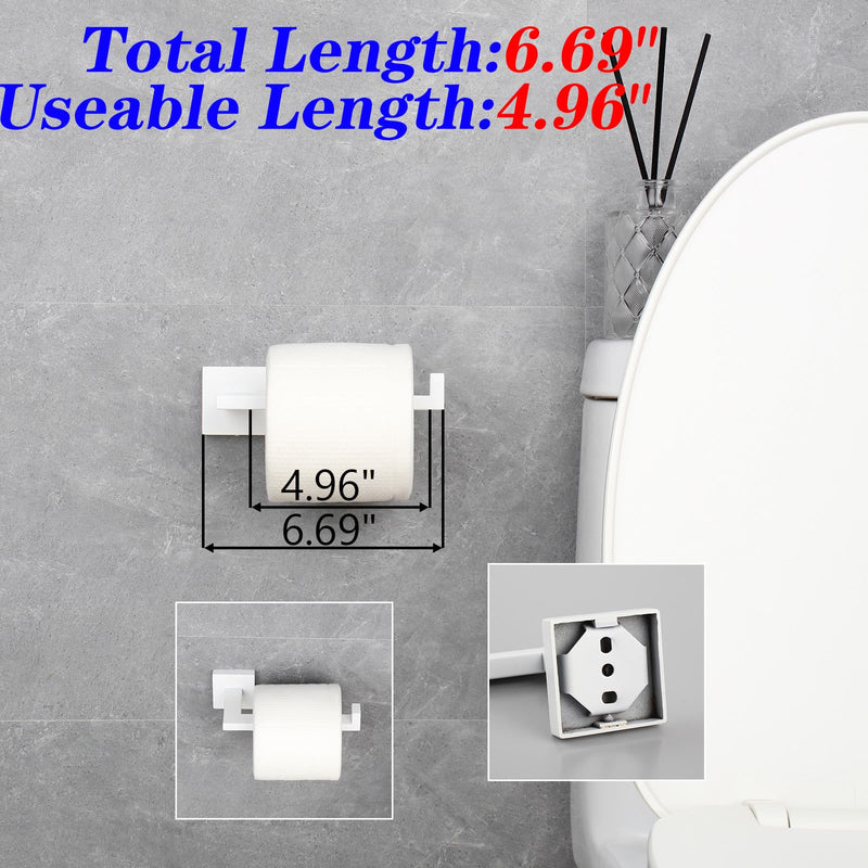 GERZWY Bathroom 3-Pieces Hardware Sets Stainless Steel - Toilet Paper Holder Towel Ring Coat Hook, White