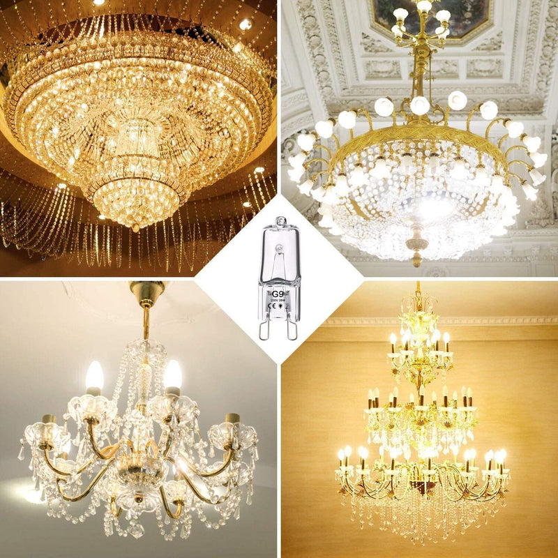 OSDUE G9 Halogen Bulbs, Pack of 5 Capsule Lamps Dimmable 28W 230V Warm White Lamps 2800K for Oven Microwaves Cooker Ceiling Lights 28W 5PCS