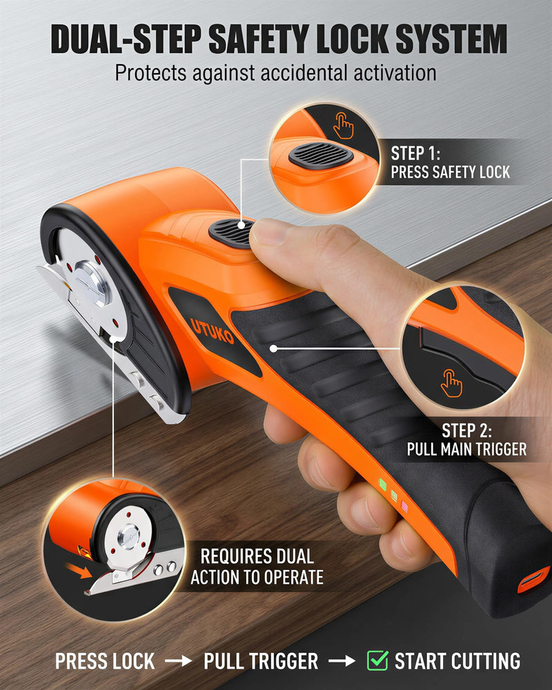 Electric Cardboard Cutter – Upgraded High-Power 800RPM Brushless Motor, 3500mAh Cordless Rechargeable Electric Scissors, Heavy Duty Box Cutter for Cardboard, Carton