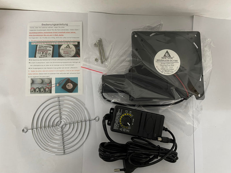 120 mm Radial Fan 12 V Adjustable Cooling Fan AC Powered 230 V Blower Fan for Ventilation Fan Change BBQ Inflatable Fireplace Compatible with Desktop 120 x 32 mm (with Pipe)
