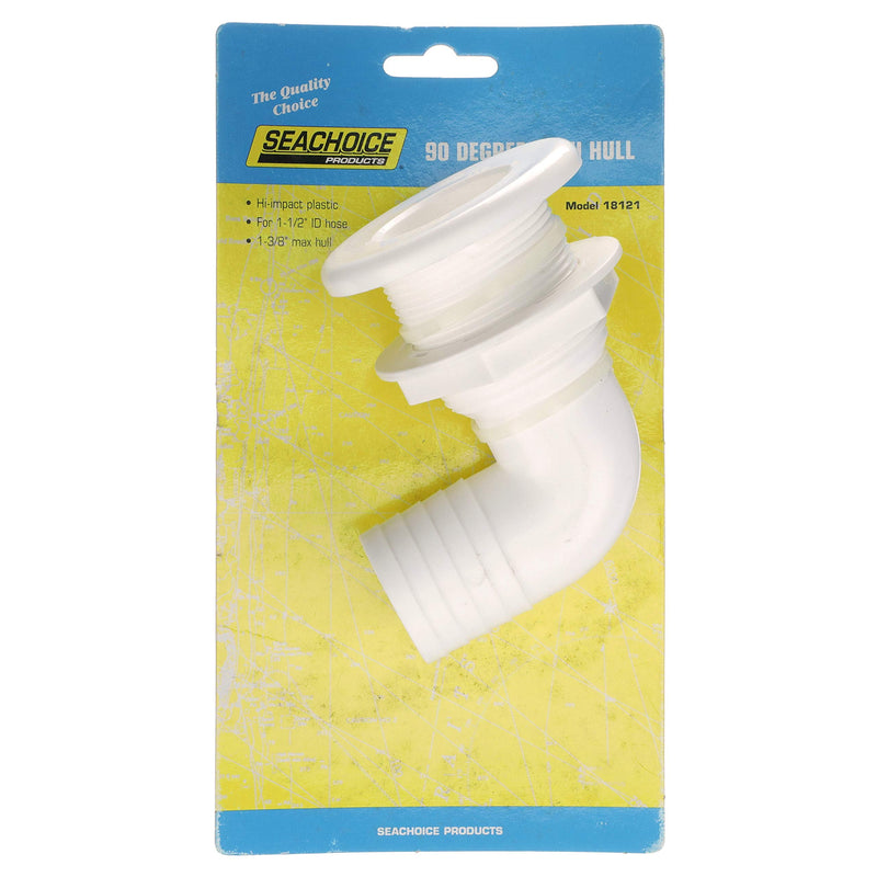 Seachoice 90-Degree Thru Hull Fitting 1-1/2 In. ID Hose, 1-3/8 In. Max Hull