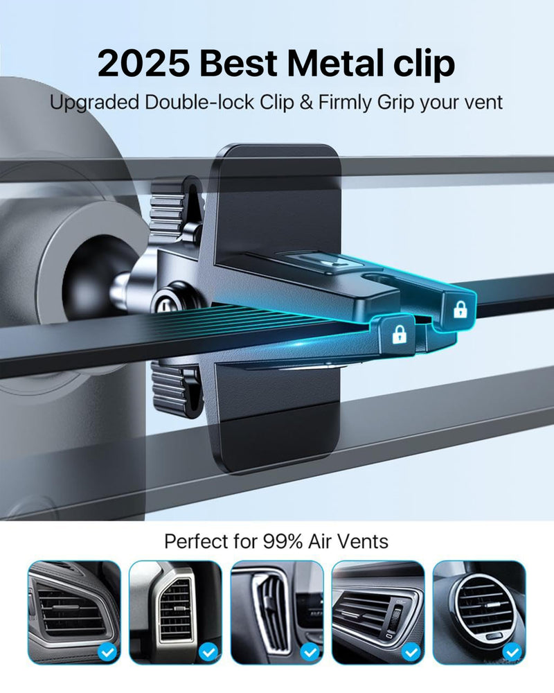 andobil Upgraded for Magsafe Car Mount Pro [Strongest Magnet, Big Phone Friendly] 360° Rotation Magnetic Phone Holder for Car Vent for iPhone 17 Pro Max 16/15/14/13/12 Samsung S25/S24 (Carbon Fiber) Black