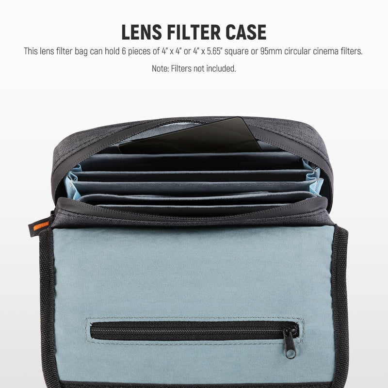Neewer Camera Lens Filter Case with Water Resistant Hard Shell, 6 Soft Pockets, Shoulder Strap, Pro Photography Filter Bag Storage Pouch for 4''x 4'', 4''x 5.65'' Square, 95mm Circular Filters, PB025