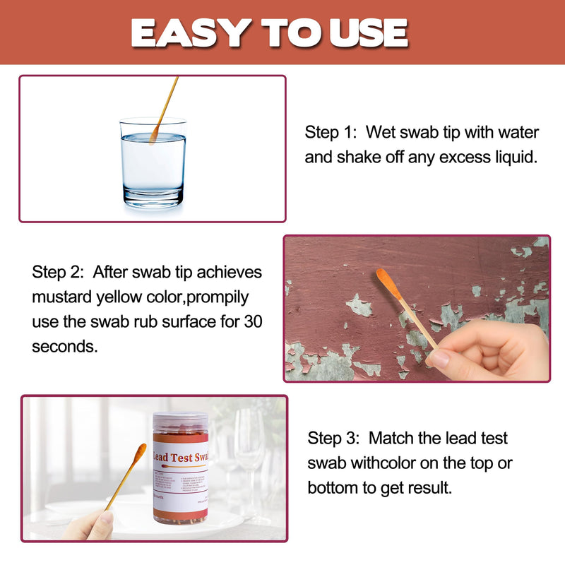 AAwipes Lead Test Kit (320 Rapid Testing Swabs) 30-Second Results. Dip in Water. Home Use for All Surfaces - Painted, Jewelry, Wood [LS320] 320