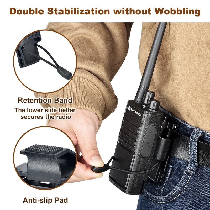 Police Radio Holder for Duty Belt, Walkie Talkie Holster as Duty Belt Accessories, Tactical Radio Holder for Motorola, Kenwood, Midland, BaoFeng, Hytera, Radioddity, Ruyage Radios