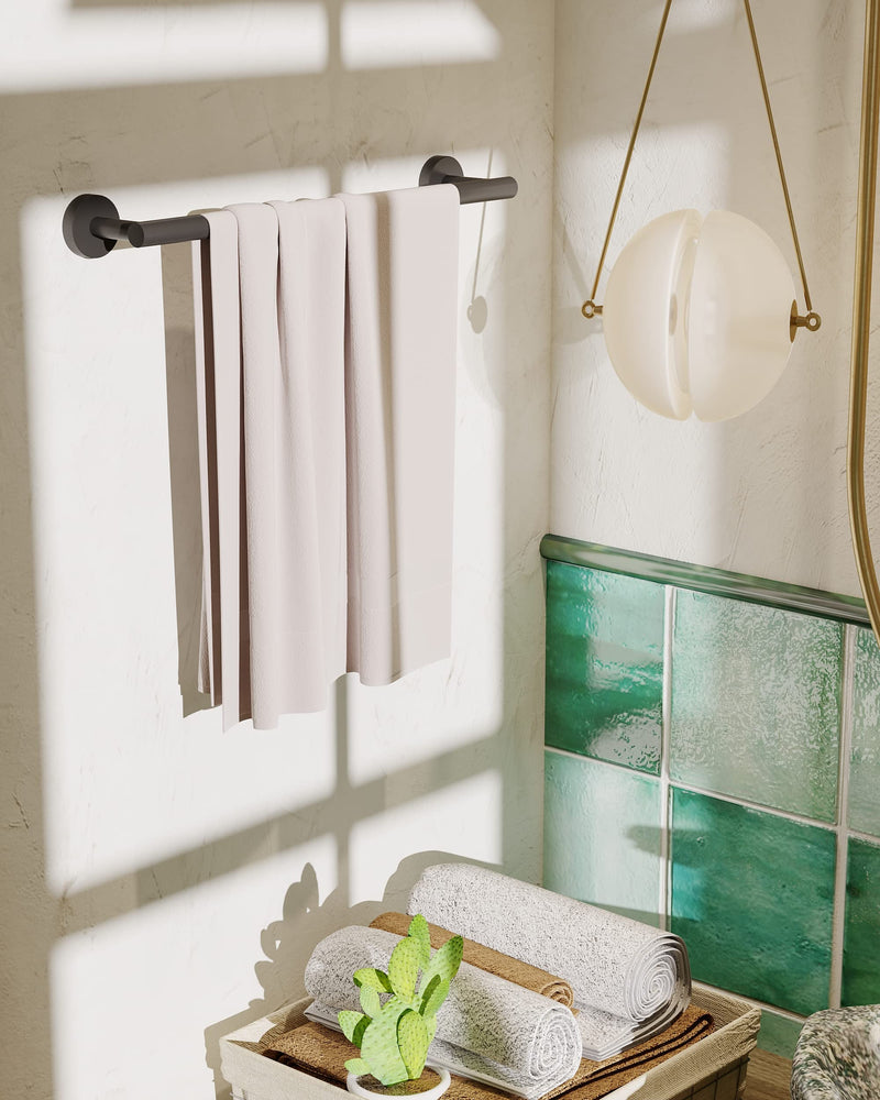 RARXTR Towe Bar for Bathroom Kitchen Hand Towel Holder Dish Cloths Hanger SUS304 Stainless Steel RUSTPROOF Wall Mount (Matte Black 18-inch Center to Center) Matte Black 18 inch(Center to Center)