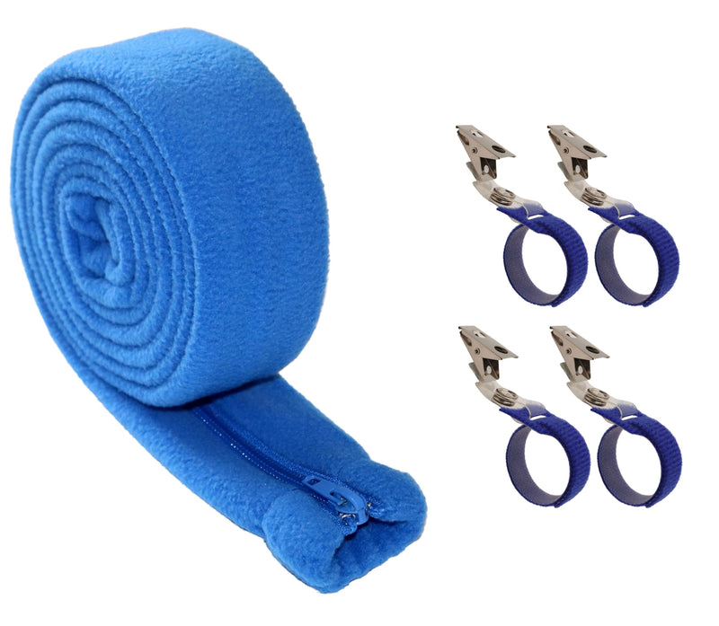 CPAP hose cover with 4 retaining clips, soft fleece hose insulator with zipper, universal and suitable for most CPAP hoses.