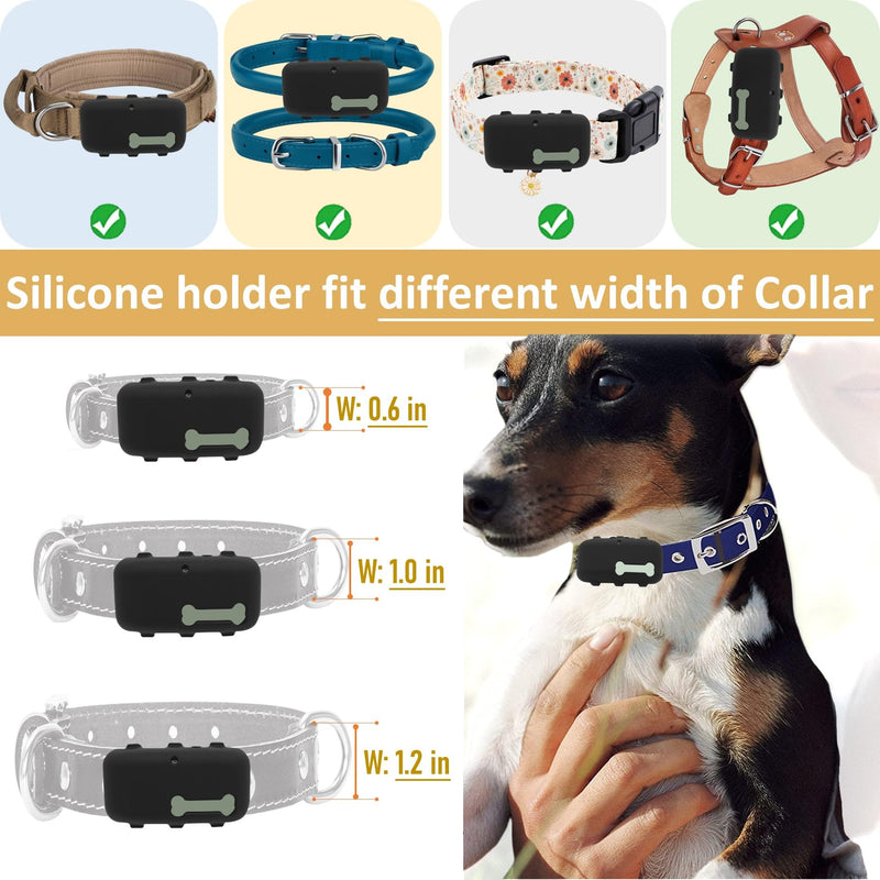 Silicone holder compatible for Tractive XL GPS Dog Tracker,Rubber Accessories Cover Finder Anti-Scratch,Secure Sturdy Case with Strap for Pet Cat Collar (Black) black