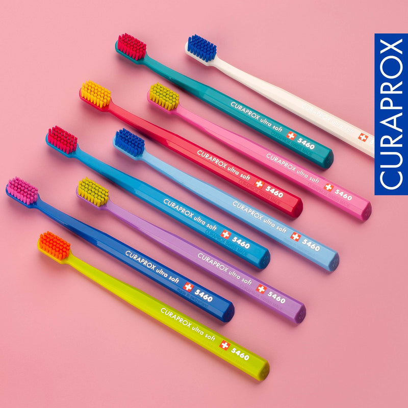 Curaprox Swiss 5460 Ultra Soft Toothbrush (3 Pack) 0.10 mm Assorted Colors
