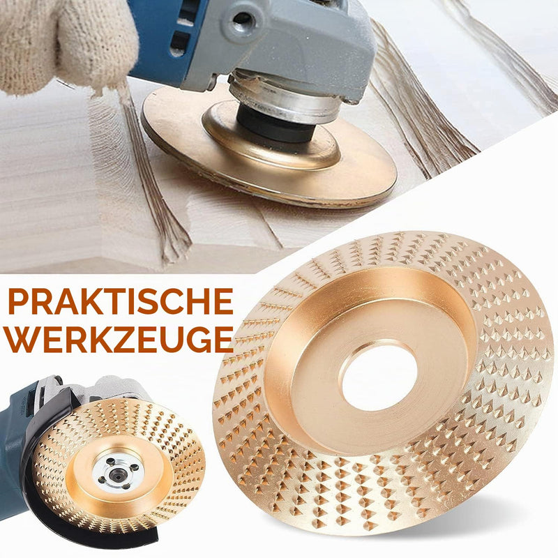Milling Disc for Angle Grinder Wood 100 & 75 mm Wood Carving Disc 115/125 mm Angle Grinder with 7/8 Inch (22 mm) Wood Sanding Discs for Shaping, Sanding and Cutting (3 Pieces Gold) 3 x gold