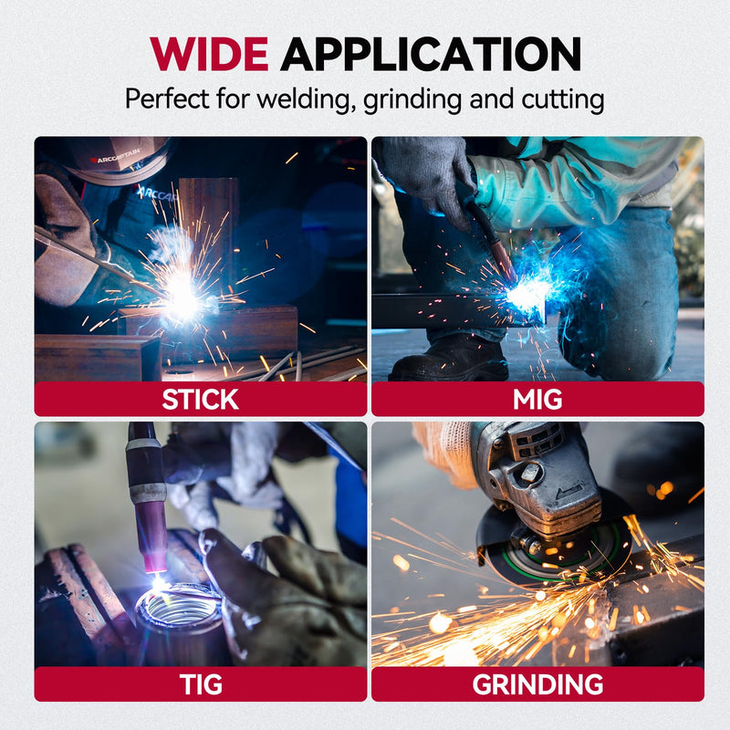 ARCCAPTAIN True Color Auto Darkening Welding Helmet with Upgraded Arc Sensor, 1/1/1/1 Top Optical Clarity Solar Power Welding Hood, 1/25000s Response Time, 4/9-13 for TIG MIG ARC, Describe LY600-WI