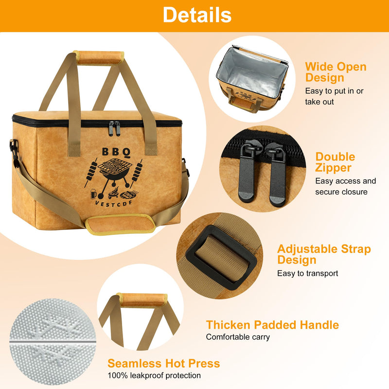 BBQ Blanket for Resting Meat, Large Capacity Resting Bag for Smoking & Barbecue, Reusable Brisket Blanket with Adjustable Shoulder Strap, Insulated Grilling Accessories for Steak, Beef, Turkey