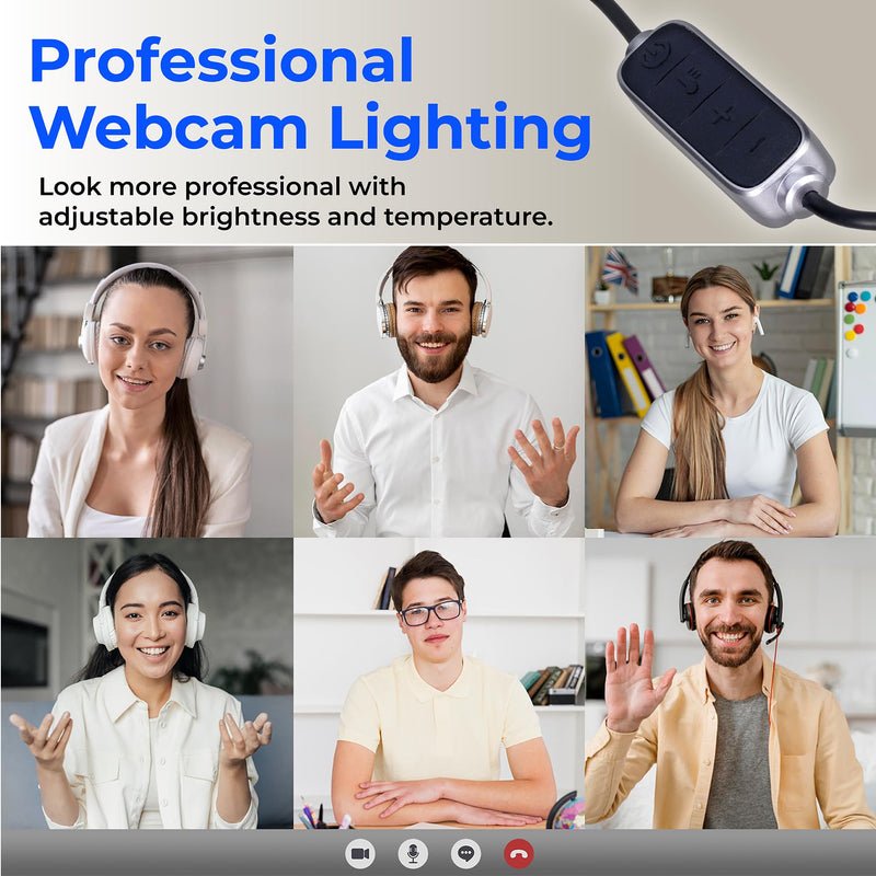 HumanCentric Video Conference Lighting - Webcam Light for Streaming, LED Monitor and Laptop Light for Video Conferencing, Zoom Lighting for Computer, Replace Ring Light for Zoom Meeting, Double Kit 2 - Double Light