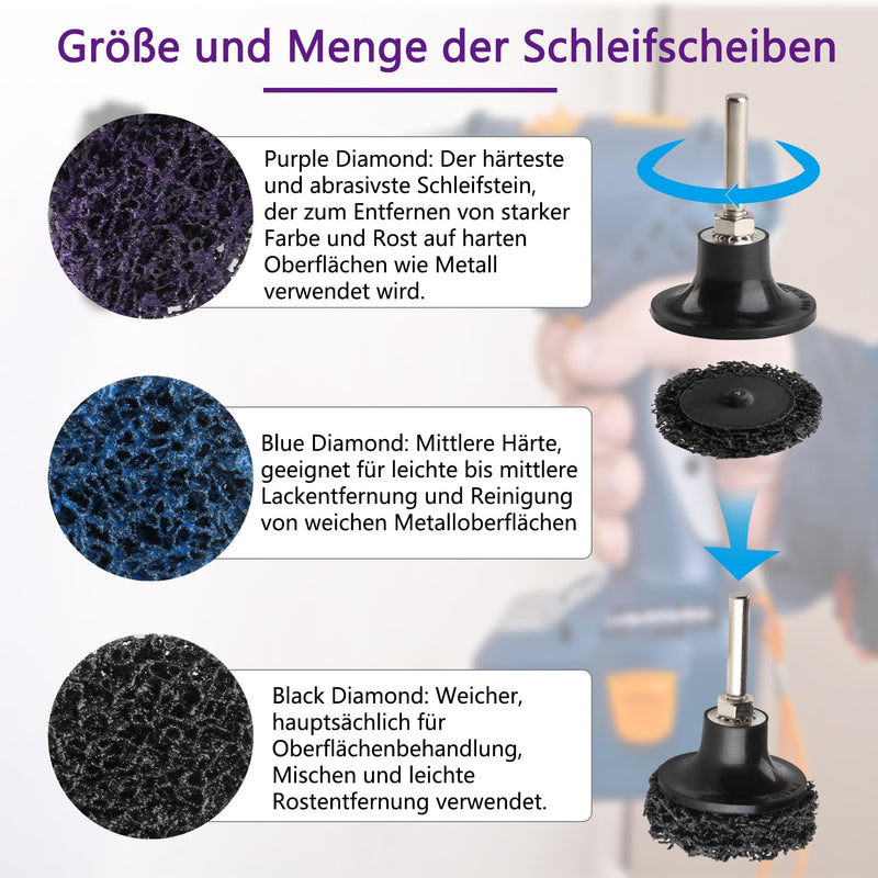 Csd Cleaning Discs Set with Base 50 mm Pack of 20 | Coarse cleaning disc for efficient removal - saves time and reduces the effort required for surface processing.
