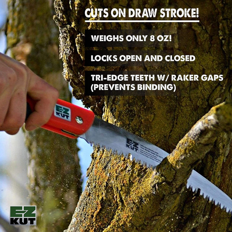 EZ KUT Wow Folding Saw 10 Inch - Foldable Hand Saw for Trees and Wood Cutting - Folding Pruning Saw for Tree Trimming - Pocket Saw Steel Wow Saw