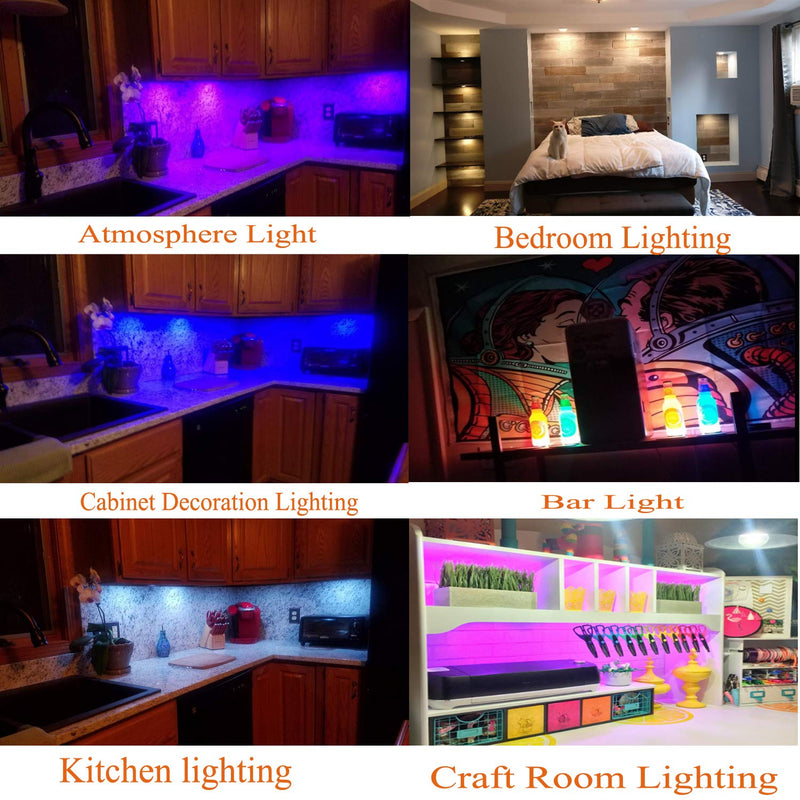 AIBOO 24V Color Changing LED Puck Lights Dimmable, Multicolor Under Cabinet Lighting Linkable with Remote for Counter, Cupboard, Showcase, Display (RGBW, 5 Packs) RGBW