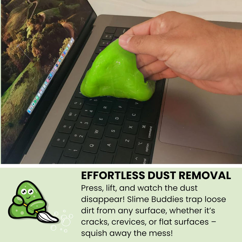 Slime Buddies Cleaning Gel | Apple Scented | Car Interior, Cup Holder, & Keyboard Detailing Tool | Reusable Slime | Putty for Loose Dust & Dirt