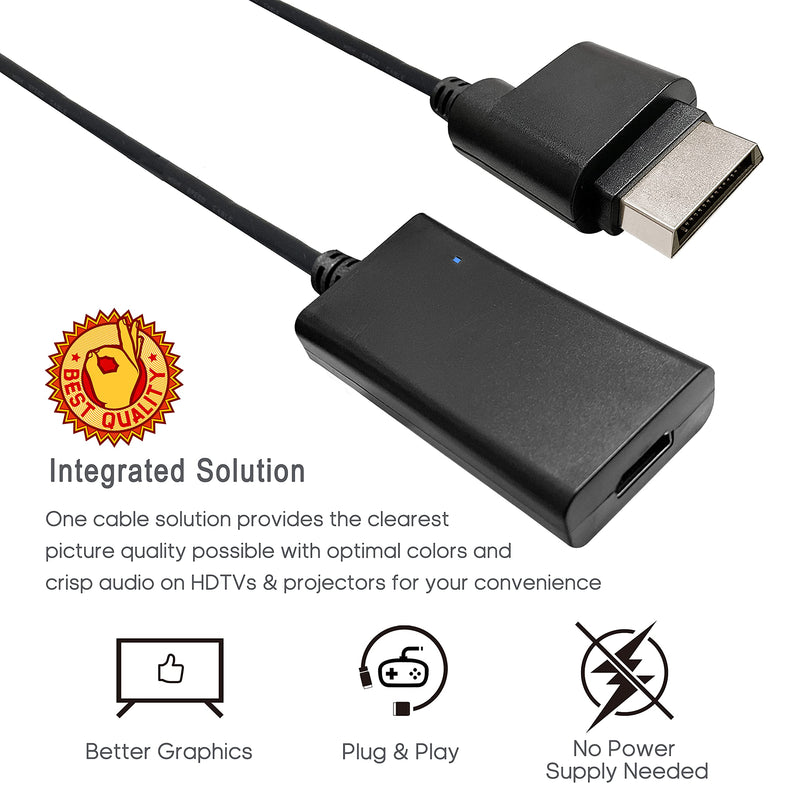 HDMI Cable for Original Xbox 360 Console, Xbox 360 to HDMI Aadapter with Component Signal Output (Better Image), HD Converter