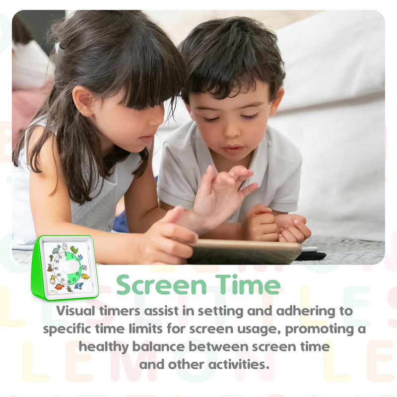 Visual Timer for Kids, Toddler, Autism, ADHD & Preschool Classroom - Animal Silent Countdown Timers - 60 Minute Productivity & Time Management Clock (Dinosaur) Dinosaur