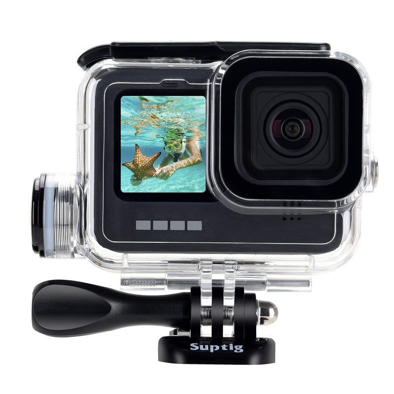 Suptig Waterproof Housing Case Waterproof Case Dive Case Charging Case Compatible for Gopro Hero 12 Hero 11 Hero 10 Hero 9 Black Waterproof 164Ft