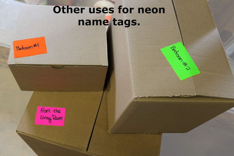ChromaLabel 2 x 3 inch Name Tag Stickers, 150 Labels per Pack, Fluorescent Green