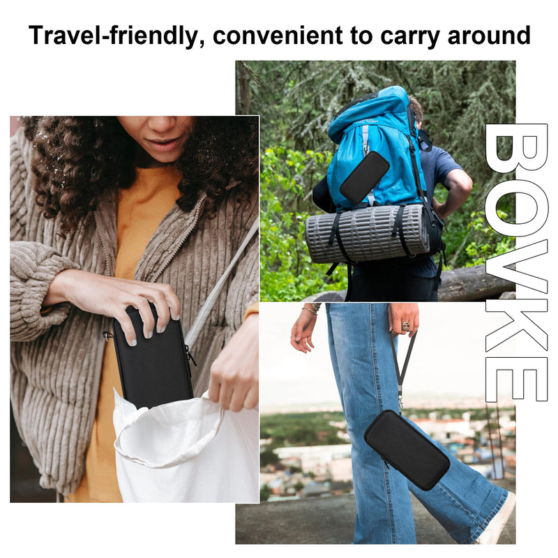 BOVKE Carrying Case Compatible with Garmin Xero C1 Pro Compact Chronograph for Range Shooting, Garmin Xero C1 Pro Travel Storage Bag with Extra Space for Charging Cables, Power Bank, Black