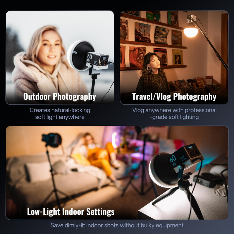ZHIYUN Mini Dome Diffusion Softbox ZY Mount [Official] Quick Folding Quick Set Up with Diffusers/Honeycomb Grid Compatible with X100 X60 Series CX100 G60 CX50 Soft Light Video Recording Portraits Mini Lantern Softbox