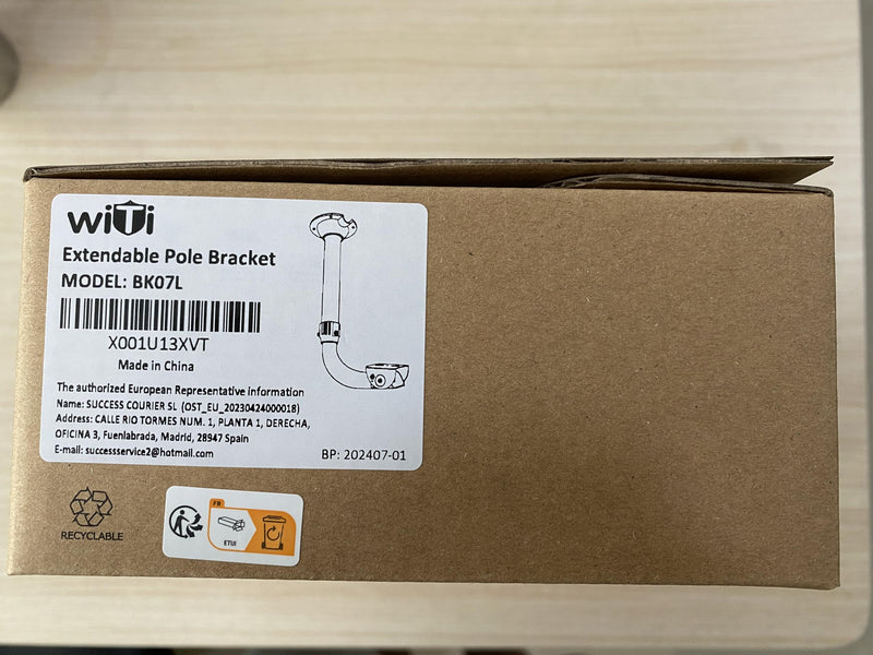 WiTi Solid J-Pole Bracket Extendable Mounting Holder for Security Surveillance Cameras,40CM-60CM Adjustable Wall and Ceiling Mount Bracket for CCTV IP Camera,Metal Pole Mount with Powder Spray Coating