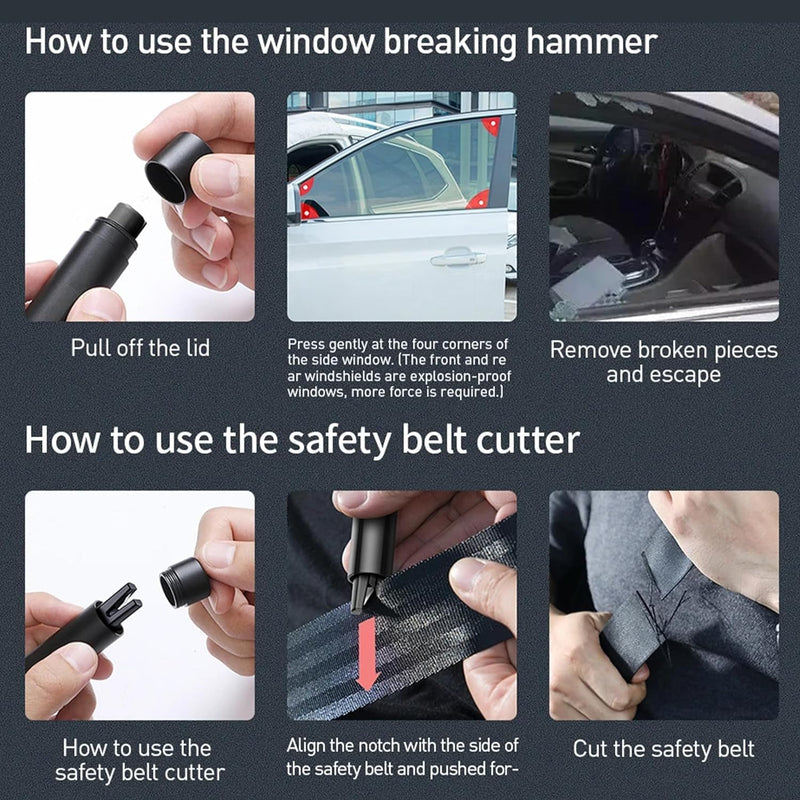 Window Breaker Seatbelt Cutter，Car Window Breaker Tool with Window Glass Breaker and Seat Belt Cutter，2-in-1 for Family Rescue & Auto Emergency Escape Tools