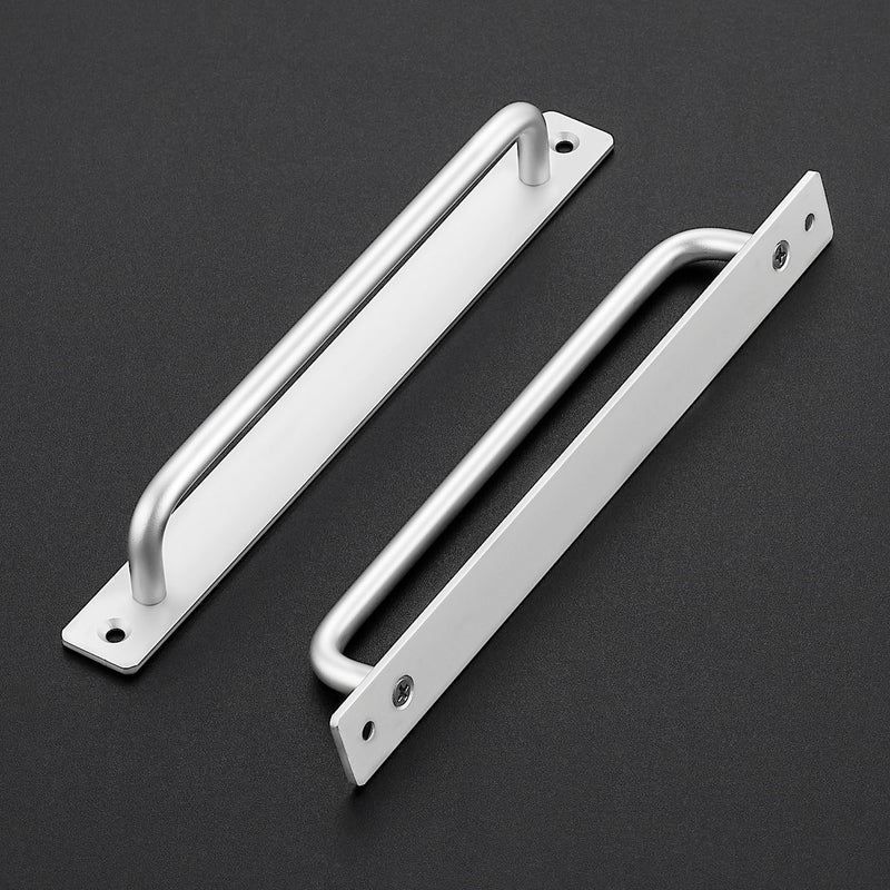 Barn Door Handles 6 Pack Silver Door Handles Sliding Cabinet Pulls 8.8" Hole Center Screen Cabinet Hardware Zinc Alloy Pulls 8.8 in hole center