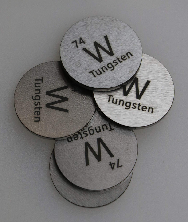 Tungsten (W) 24.26mm Metal Disc 99.95% Pure for Collection or Experiments