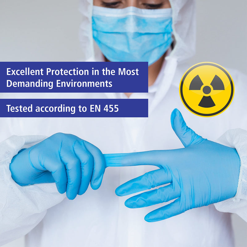 Meditrade 1283L Nitrile NextGen Extremely Stretchable Examination and Protective Gloves, Powder-Free, Non-Sterile, Size Large, Blue (Pack of 100) 1 L | pack