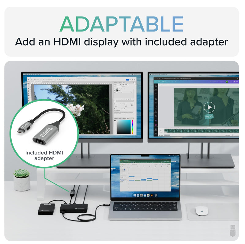 Plugable Thunderbolt 4 Hub | 60W Laptop Charging | 3X Thunderbolt 4 Ports | Dual 4K/Single 8K Displays | USB4 Compatibility - TBT4-HUB3C