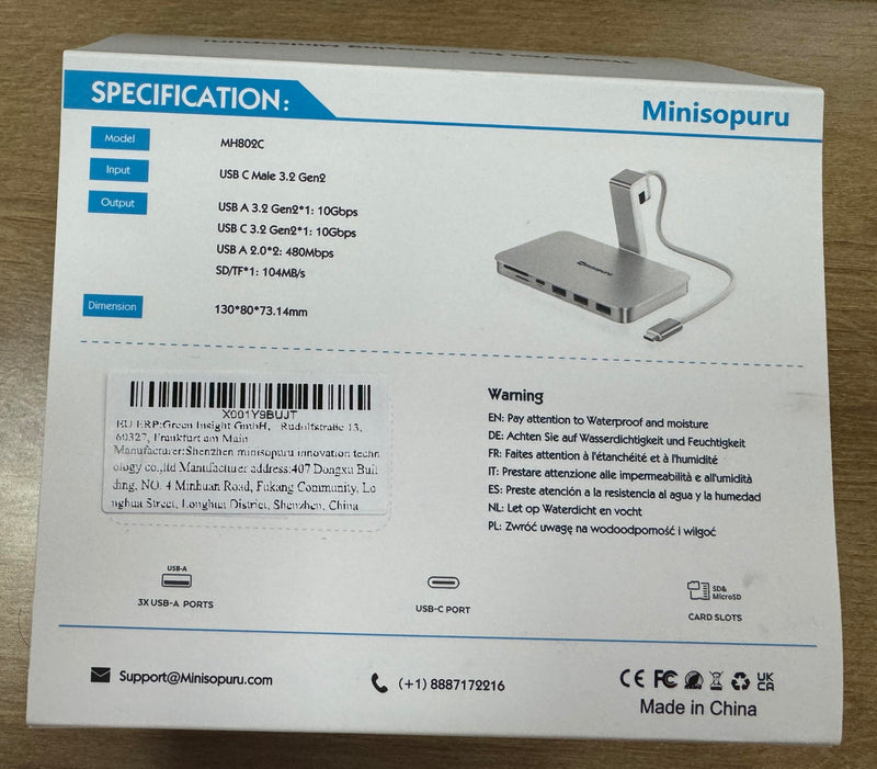 Minisopuru iMac Accessories for i Mac M1/M3/M4, USB C Hub for iMac2021/2023/2024 with USB A/C 10Gbps, SD/TF, iMac Adapter Compatible with iMac24 inch and Studio Display 27 Inches, Silver.