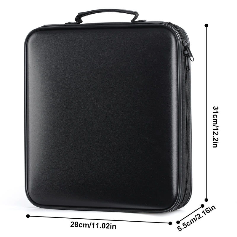 DVD Storage CD Case Holder: 160 Capacity CD Sleeves Black Disc Cases Binder for Car - CD Hard Organizer Box - Large DVD Wallet for Movie/Music/Game & Portable CD Book
