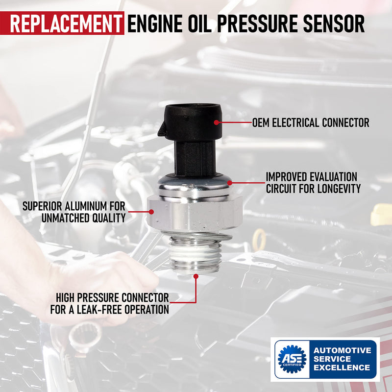 Engine Oil Pressure Sensor Switch - Replaces 12677836, D1846A, 926040, 12585328 - Compatible with Chevy, GMC and Other GM Vehicles - Silverado, Suburban, Sierra, Trailblazer, Tahoe, Grand Pri GM V8 1997-2008