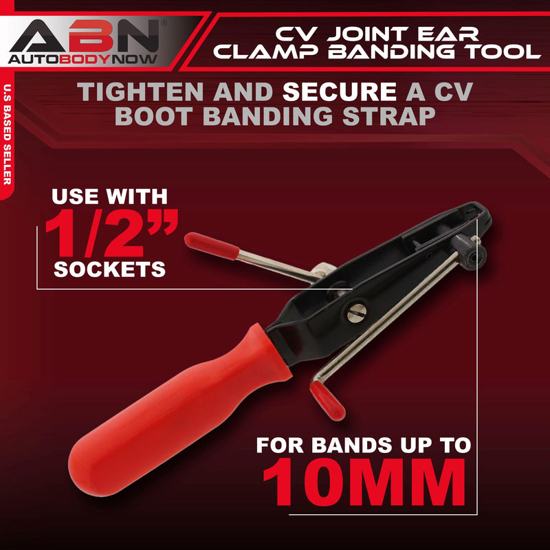 ABN CV Joint Ear Clamp Banding Tool – 10mm Fuel Hose, Cooling System, Vacuum Hoses Clamping