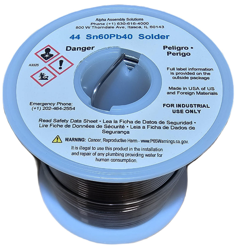Kester 44 Lead Solder Wire - 1 lb - 0.062 in Wire Diameter - Sn/Pb Compound - 40 % Lead Content - 24-6040-0061 [PRICE is per POUND]