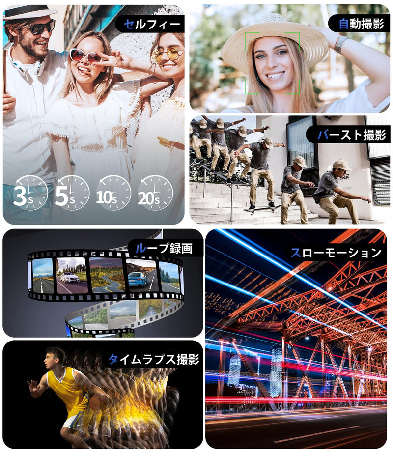 4K Digital Camera for Photography, WiFi 64MP UHD Vlogging Camera with 18X Digital Zoom, Super Wide-Angle Lens, 3" 180° Flip Screen, 32GB SD Card, Black