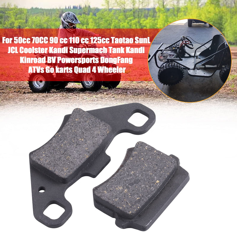 Disc Brake Pads Compatible with 50cc 70CC 90 cc 110 cc 125cc Taotao SunL JCL Coolster Kandi Supermach Tank Kandi Kinroad BV Powersports DongFang ATVs Go karts Quad 4 Wheeler 2 Pair